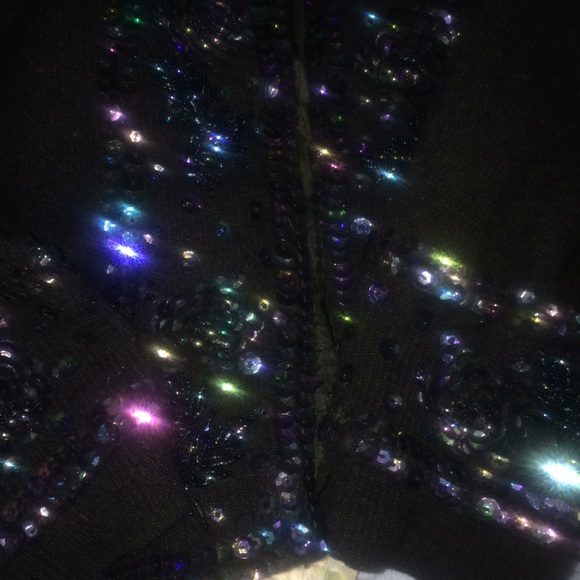 BADASS 60s Cardigan WOULDYA LOOK AT THESE SEQUINS? - Picture 3 of 8